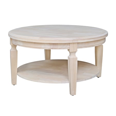 International Concepts Round Vista  Coffee Table  Ready to, 38 W, 38 L, 20.3 in H, Wood, Unfinished OT-15CR